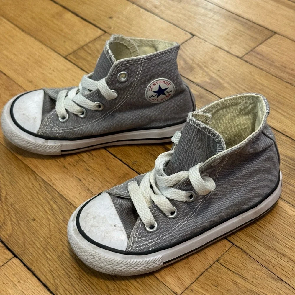 Converse All Star‎ Chuck Taylor High Top Toddler Shoes Gray Size 7 Sneakers